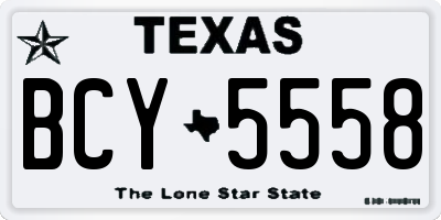 TX license plate BCY5558