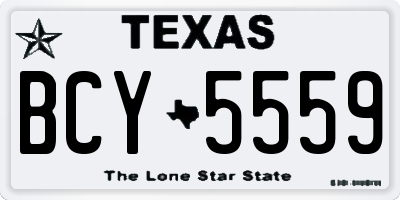TX license plate BCY5559