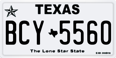 TX license plate BCY5560