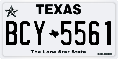 TX license plate BCY5561