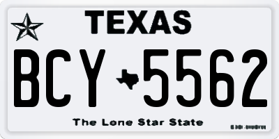 TX license plate BCY5562
