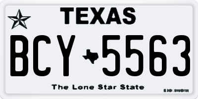 TX license plate BCY5563