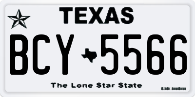 TX license plate BCY5566