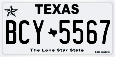 TX license plate BCY5567