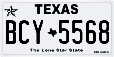 TX license plate BCY5568