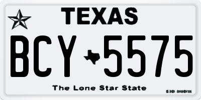 TX license plate BCY5575