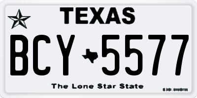TX license plate BCY5577