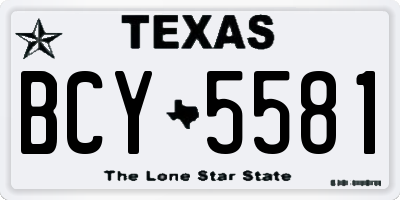 TX license plate BCY5581