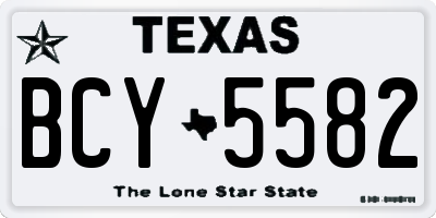 TX license plate BCY5582