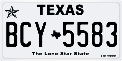 TX license plate BCY5583
