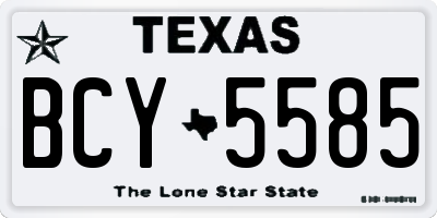 TX license plate BCY5585