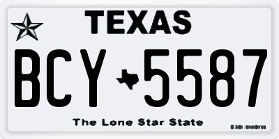 TX license plate BCY5587