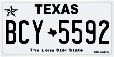 TX license plate BCY5592