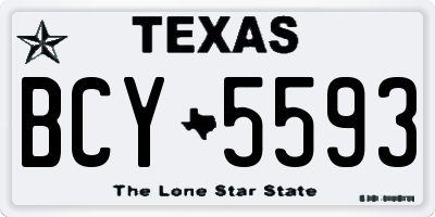 TX license plate BCY5593