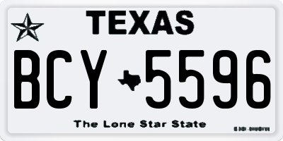 TX license plate BCY5596