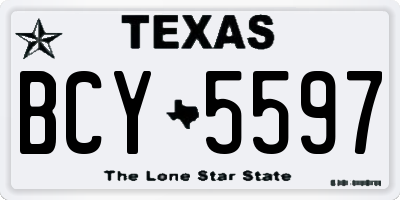 TX license plate BCY5597