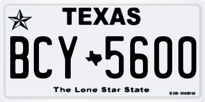 TX license plate BCY5600