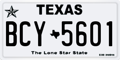 TX license plate BCY5601