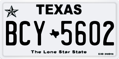 TX license plate BCY5602