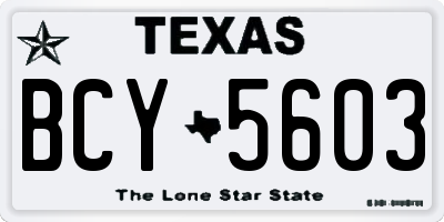 TX license plate BCY5603