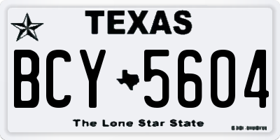 TX license plate BCY5604