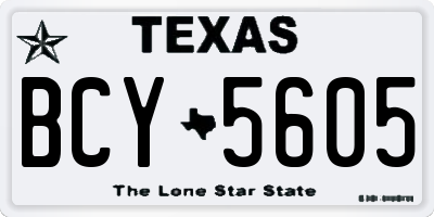 TX license plate BCY5605