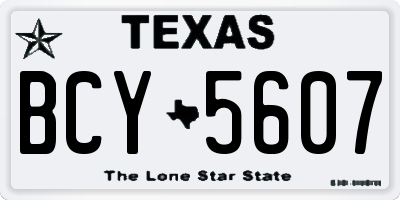 TX license plate BCY5607