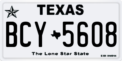 TX license plate BCY5608
