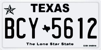 TX license plate BCY5612
