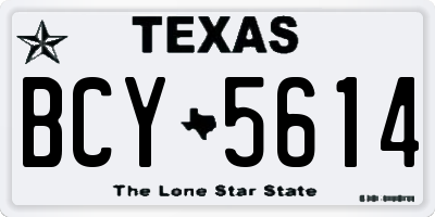 TX license plate BCY5614