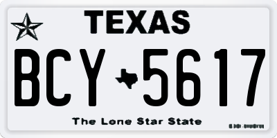TX license plate BCY5617