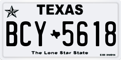 TX license plate BCY5618