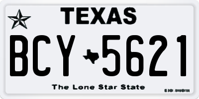 TX license plate BCY5621