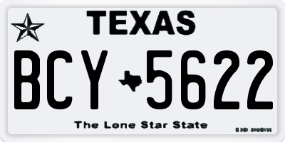 TX license plate BCY5622