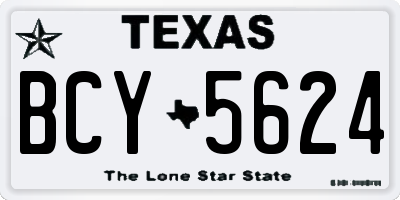 TX license plate BCY5624