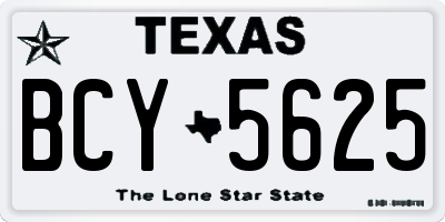 TX license plate BCY5625