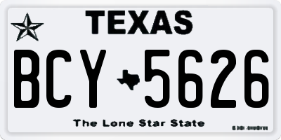 TX license plate BCY5626