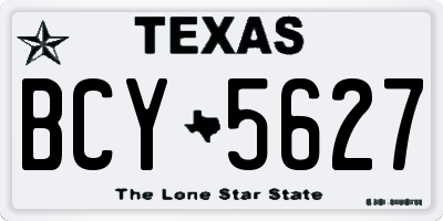 TX license plate BCY5627