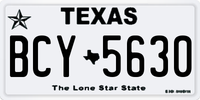 TX license plate BCY5630