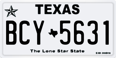 TX license plate BCY5631