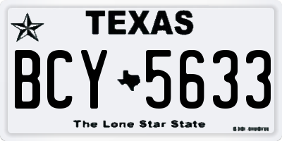 TX license plate BCY5633