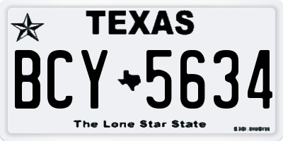 TX license plate BCY5634