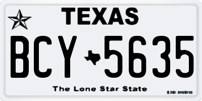 TX license plate BCY5635