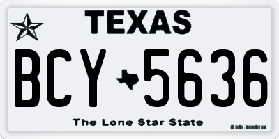 TX license plate BCY5636