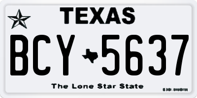 TX license plate BCY5637