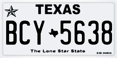 TX license plate BCY5638