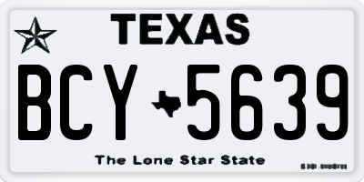 TX license plate BCY5639