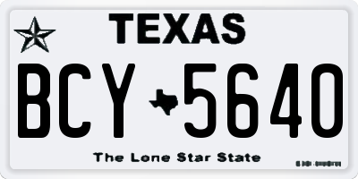 TX license plate BCY5640