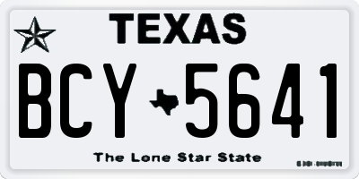 TX license plate BCY5641