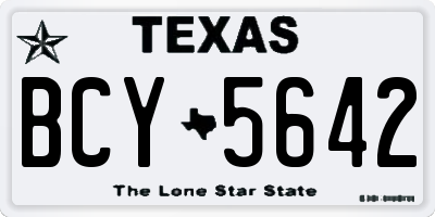TX license plate BCY5642